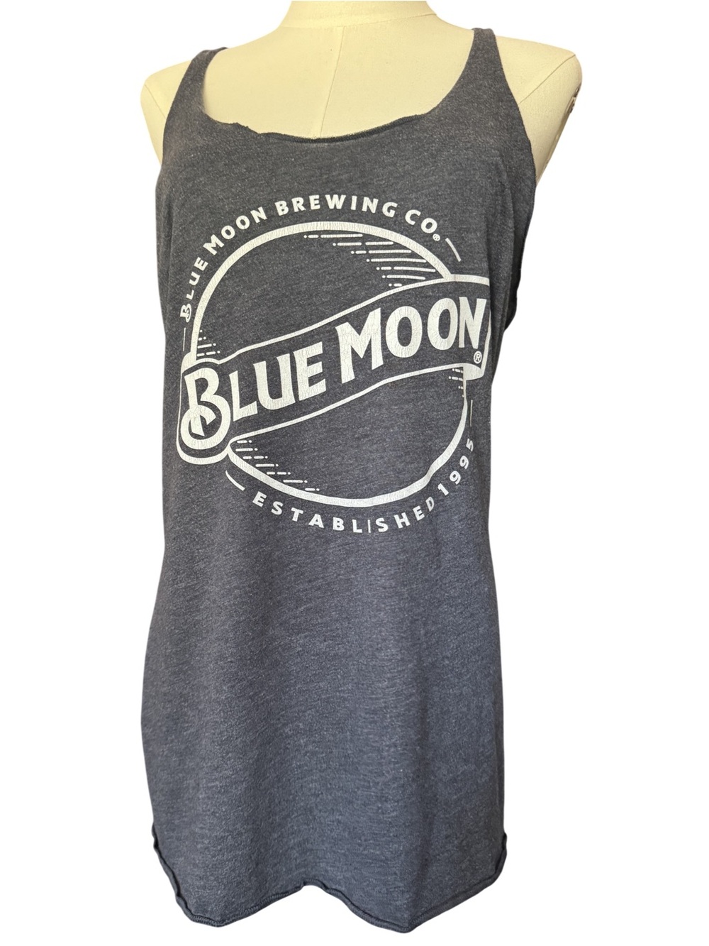 Sportiqe Blue Moon Brewing Co Racerback Tank Tri-Blend Navy Womens XL